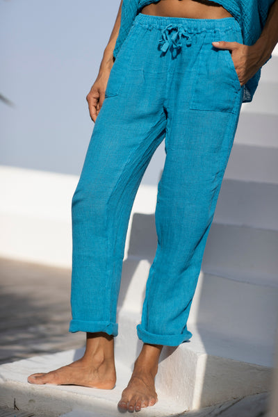 Commando Linen Pants Turquoise