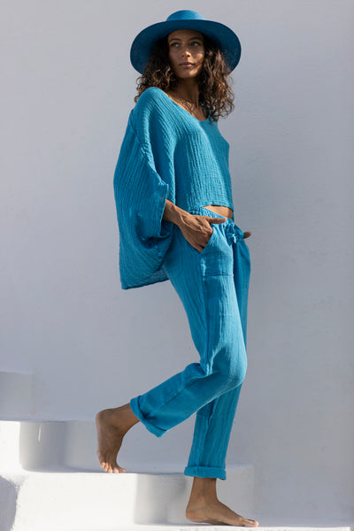 Commando Linen Pants Turquoise