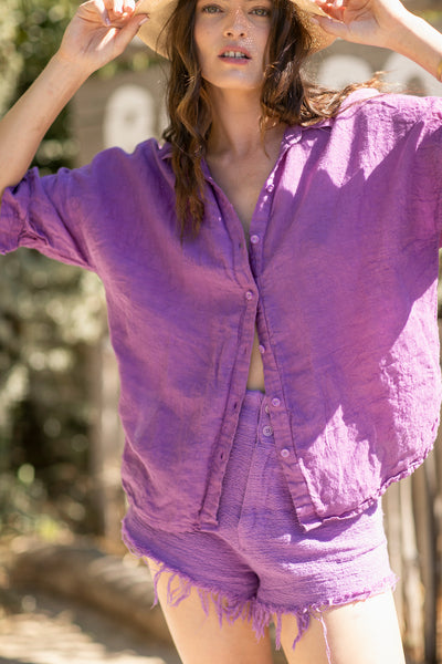 Planteur Linen Top Purple