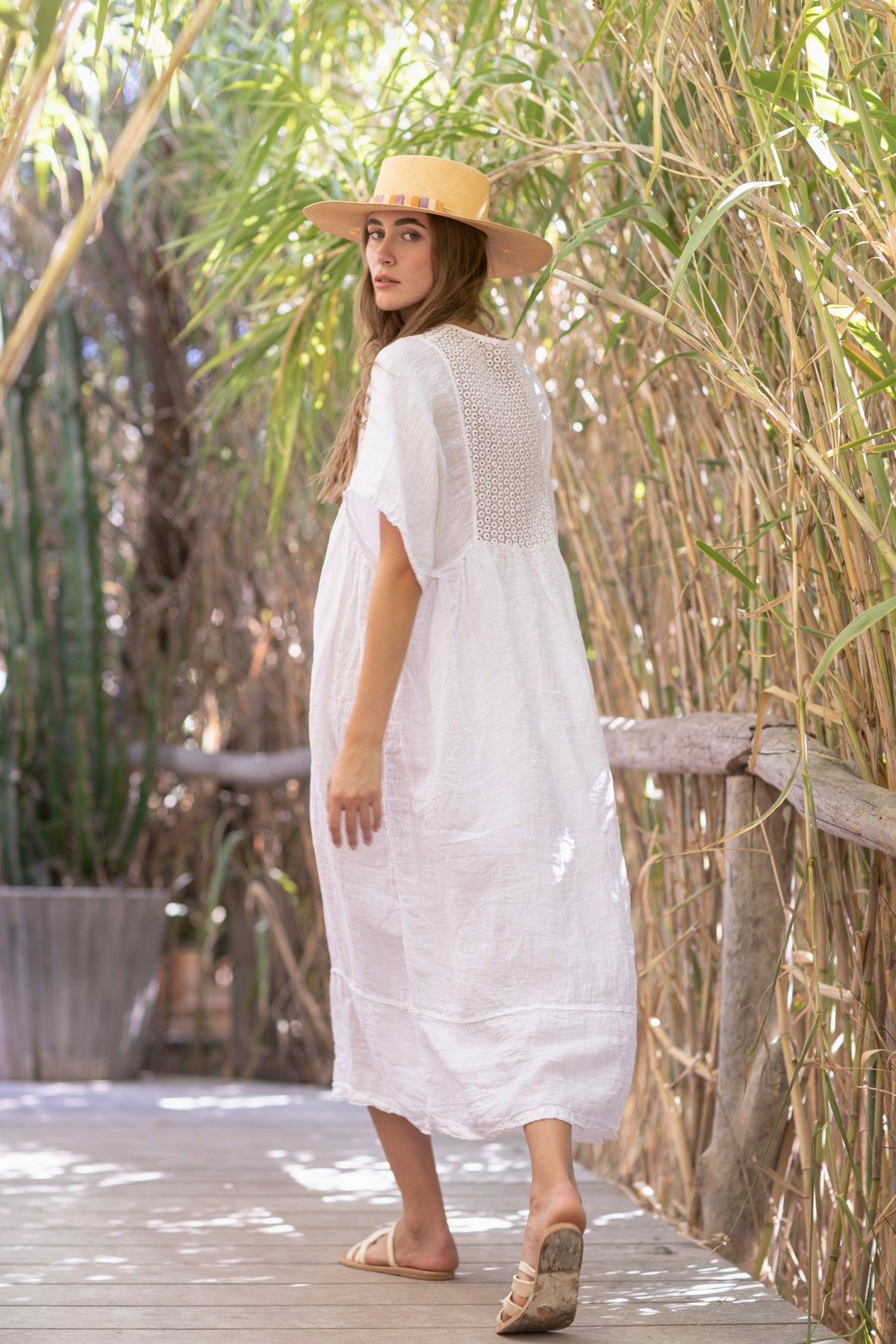 Valentina Linen Dress White