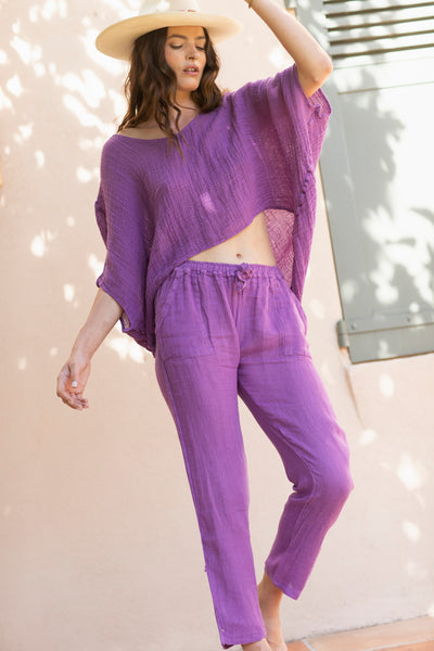 Commando Linen Pants Purple