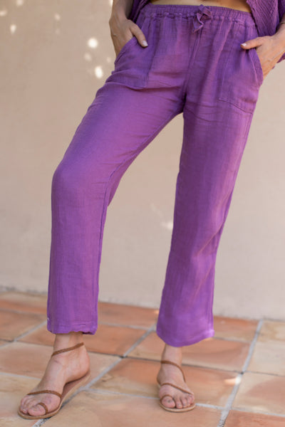 Commando Linen Pants Purple