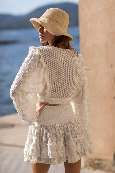 Natalia Embroidered Skirt White