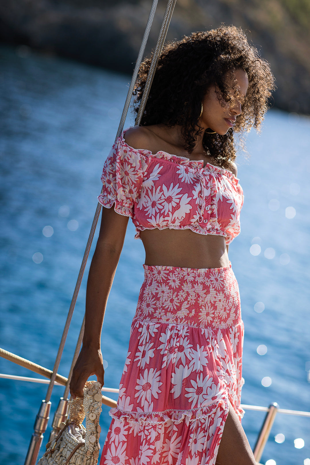 Antonella Daisy Skirt Blush – Sunday St Tropez