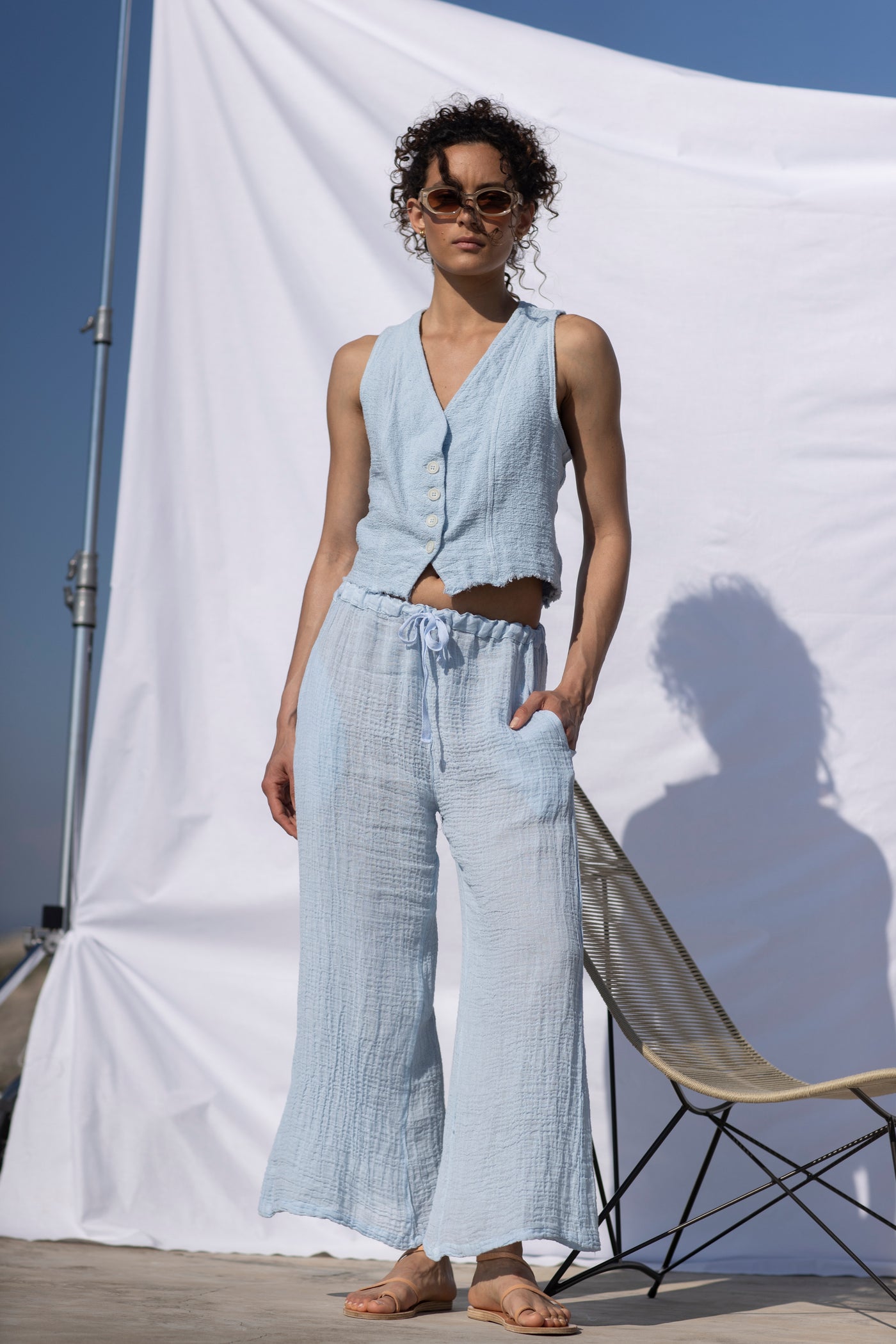 Cleo Cotton Top Sky