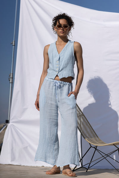 Cleo Cotton Top Sky