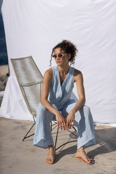 Cleo Cotton Top Sky