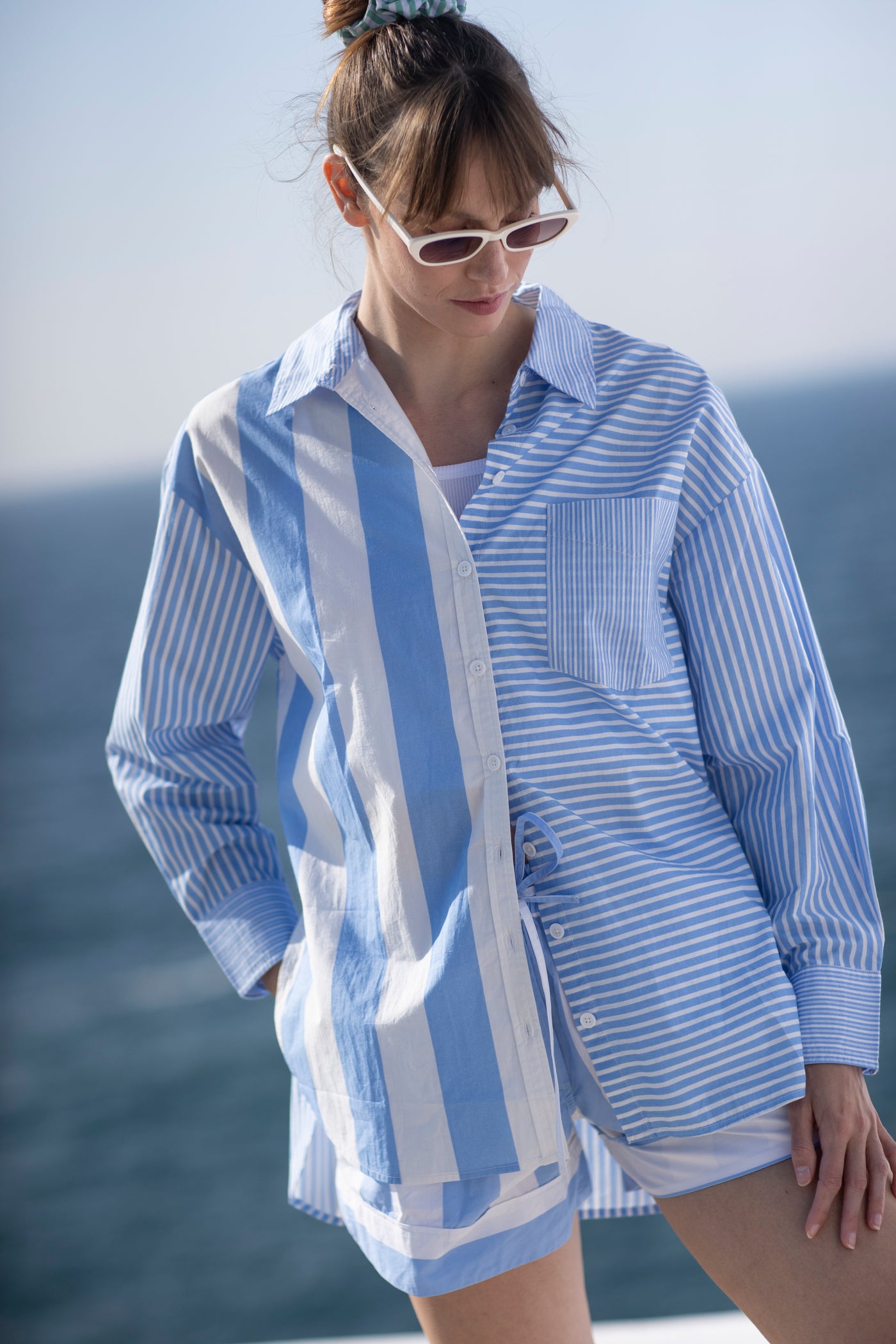 Albatros Striped Cotton Shirt Cielo