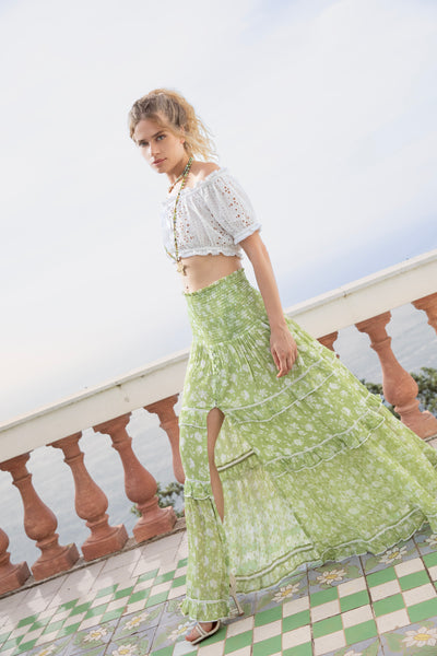 Antonella Flower Skirt Olive