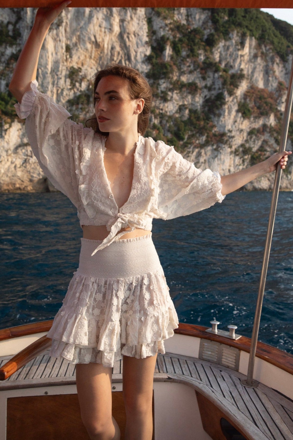 Natalia Embroidered Skirt White