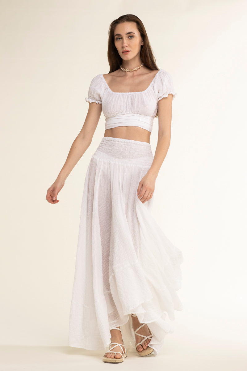 Zelda Cotton Skirt White – Sunday St Tropez