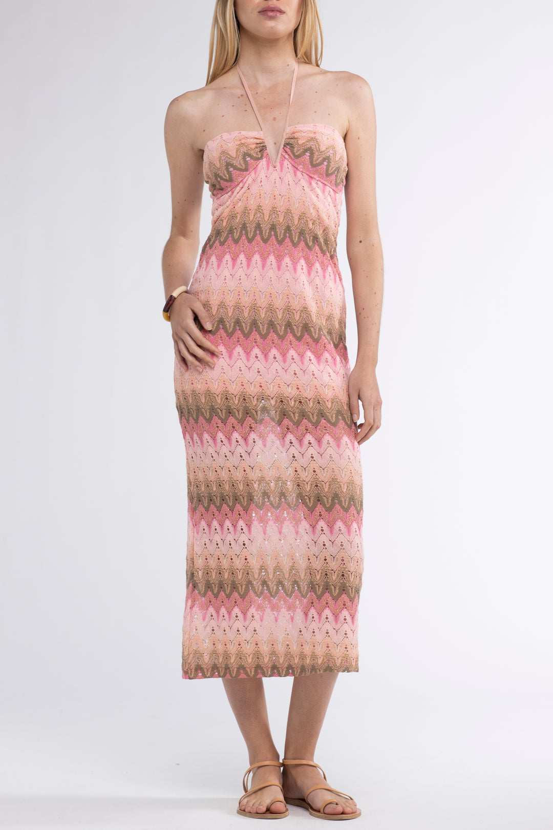 pink lurex dress Pink Lurex Midaxi Dress