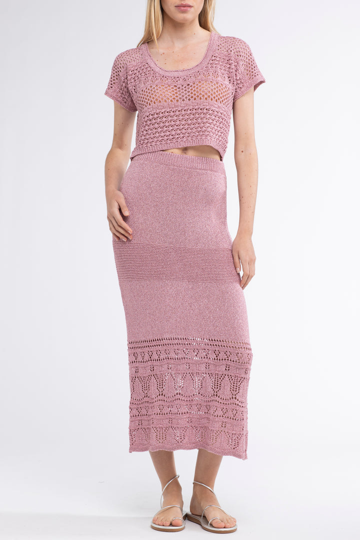 Gioca Crochet Skirt Pink – Sunday St Tropez