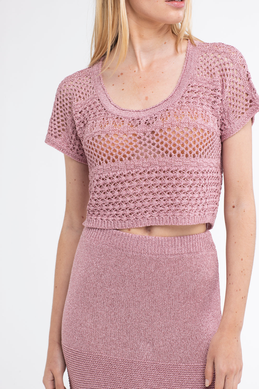 Mateo Crochet Top Pink