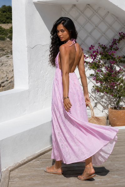 【ROKSANDA】 PINK×NAVYノースリーブ TRAPEZE DRESS Tizana Dress Pink – Sunday St Tropez