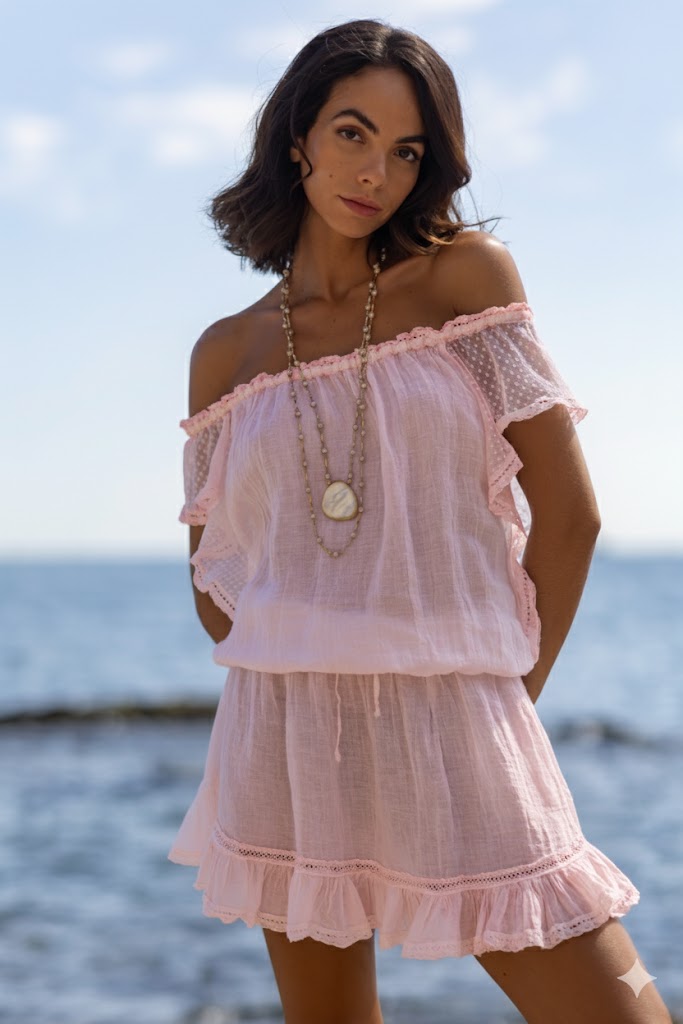 Astra Linen Dress Prima Rosa