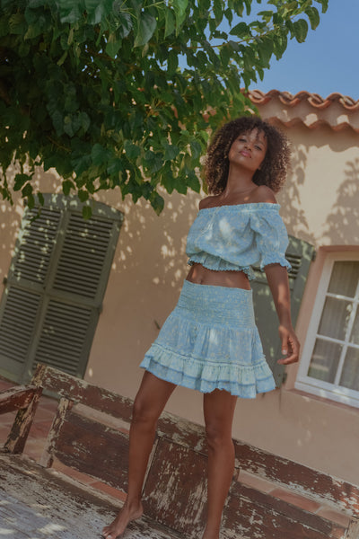 Battavia Spring Skirt Azur