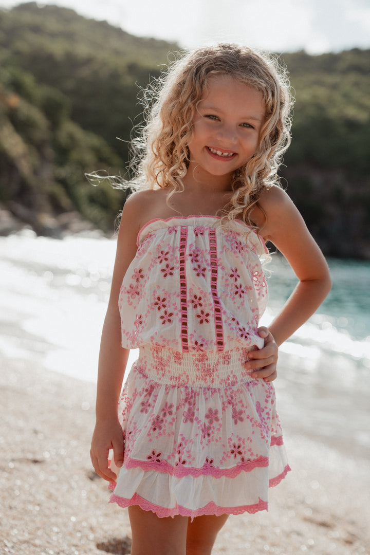 embroidered beach dress Maribel Embroidered Maxi Dress Natural/Grey / S