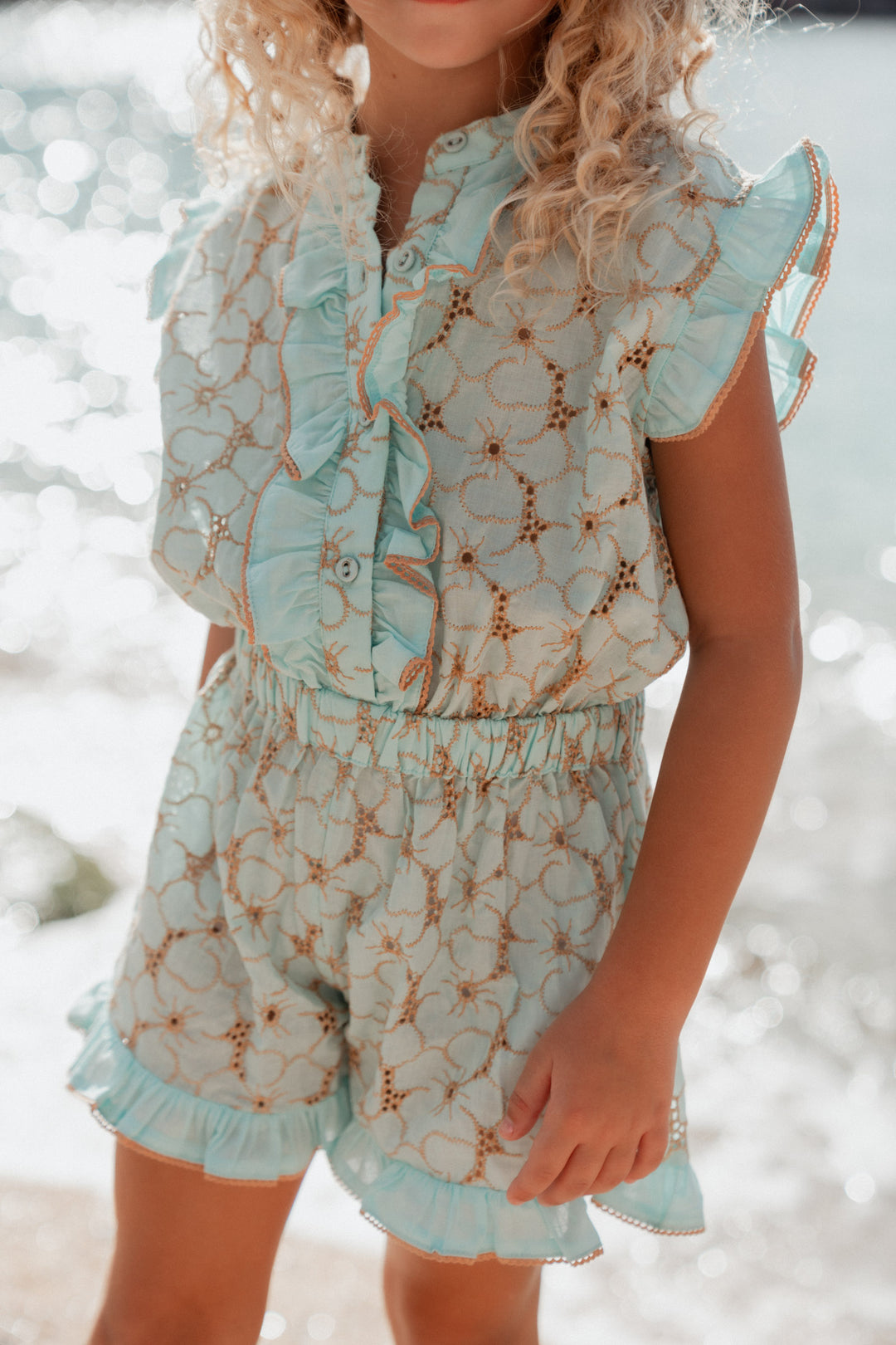 Combi Kids Embroidered Jumpsuit Turquoise – Sunday St Tropez