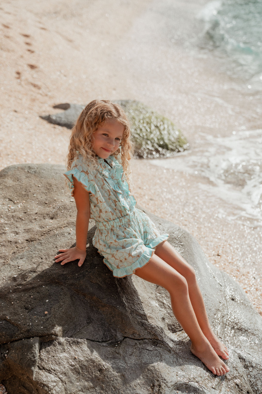 Mint様　AMERI BLAZER PLAYFUL ROMPERS Combi Kids Embroidered Jumpsuit Turquoise – Sunday St Tropez