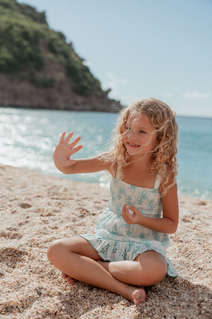 Lolita Kids Embroidered Dress Turquoise Turquoise / 8/10