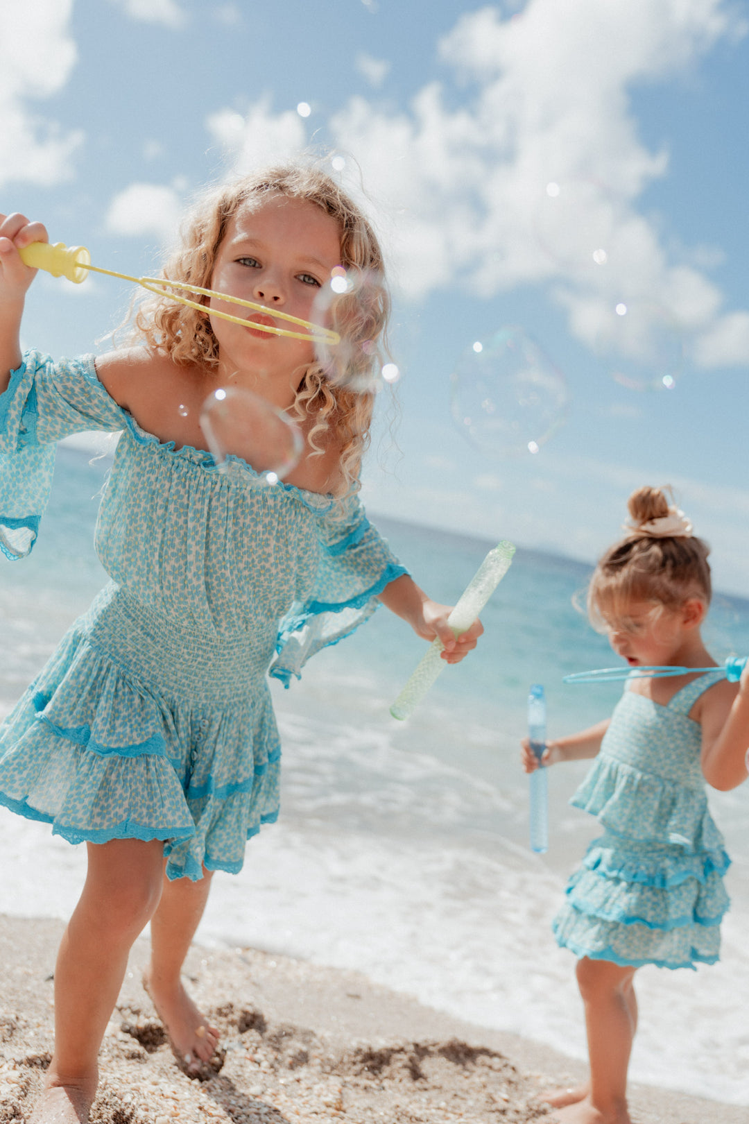 Cecilia Kids Flower Dress Turquoise Turquoise / 4/6 Cecilia Kids Flower Dress Turquoise Turquoise / 4/6