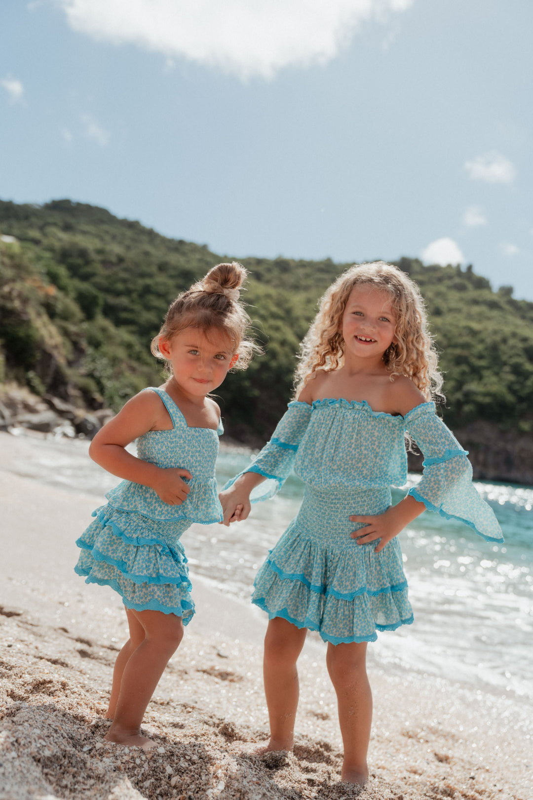 Cecilia Kids Flower Dress Turquoise Turquoise / 4/6
