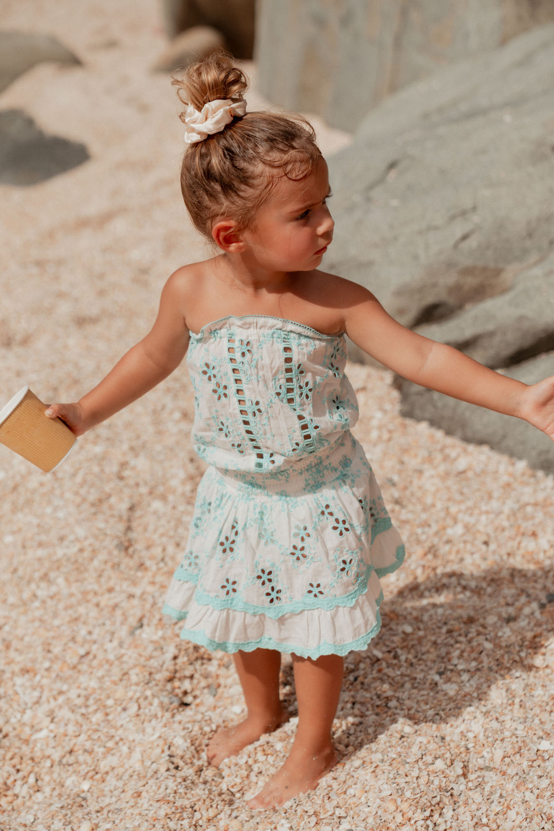 Malibu Kids Embroidered Dress Turquoise Turquoise / 4/6