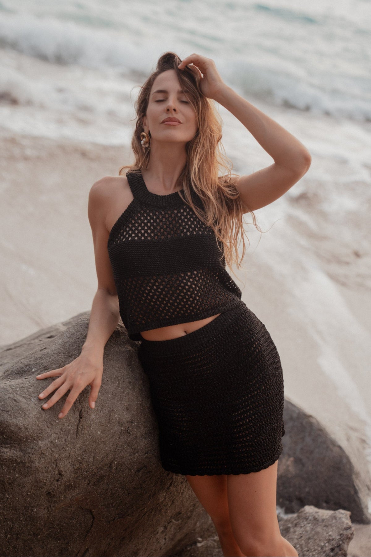 Luca Crochet Top Black