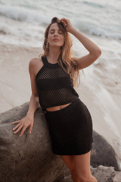 Luca Crochet Top Black
