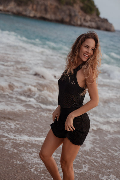 Luca Crochet Top Black