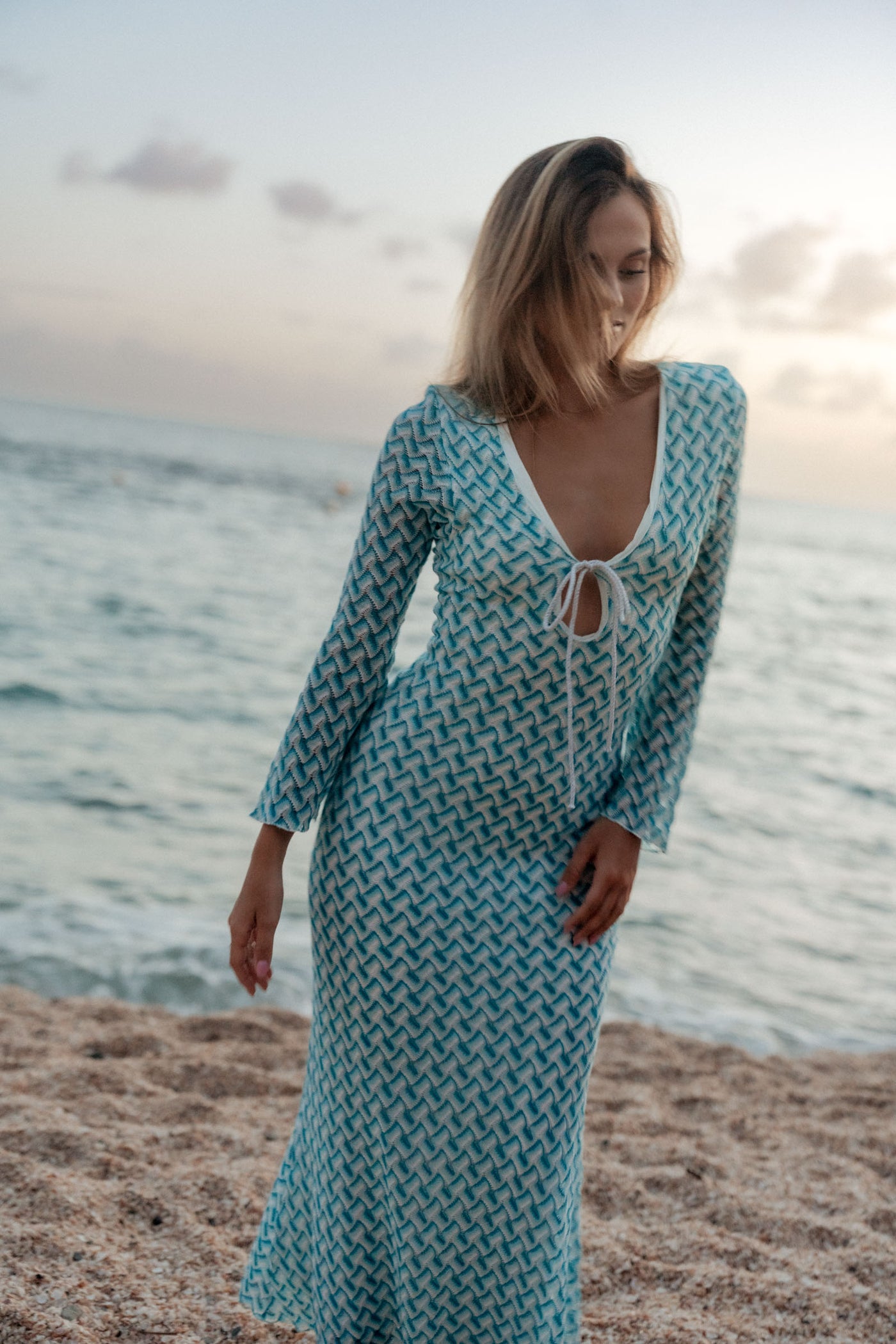 turquoise knit dress Evamari – Sunday St Tropez filter:Color:Purple