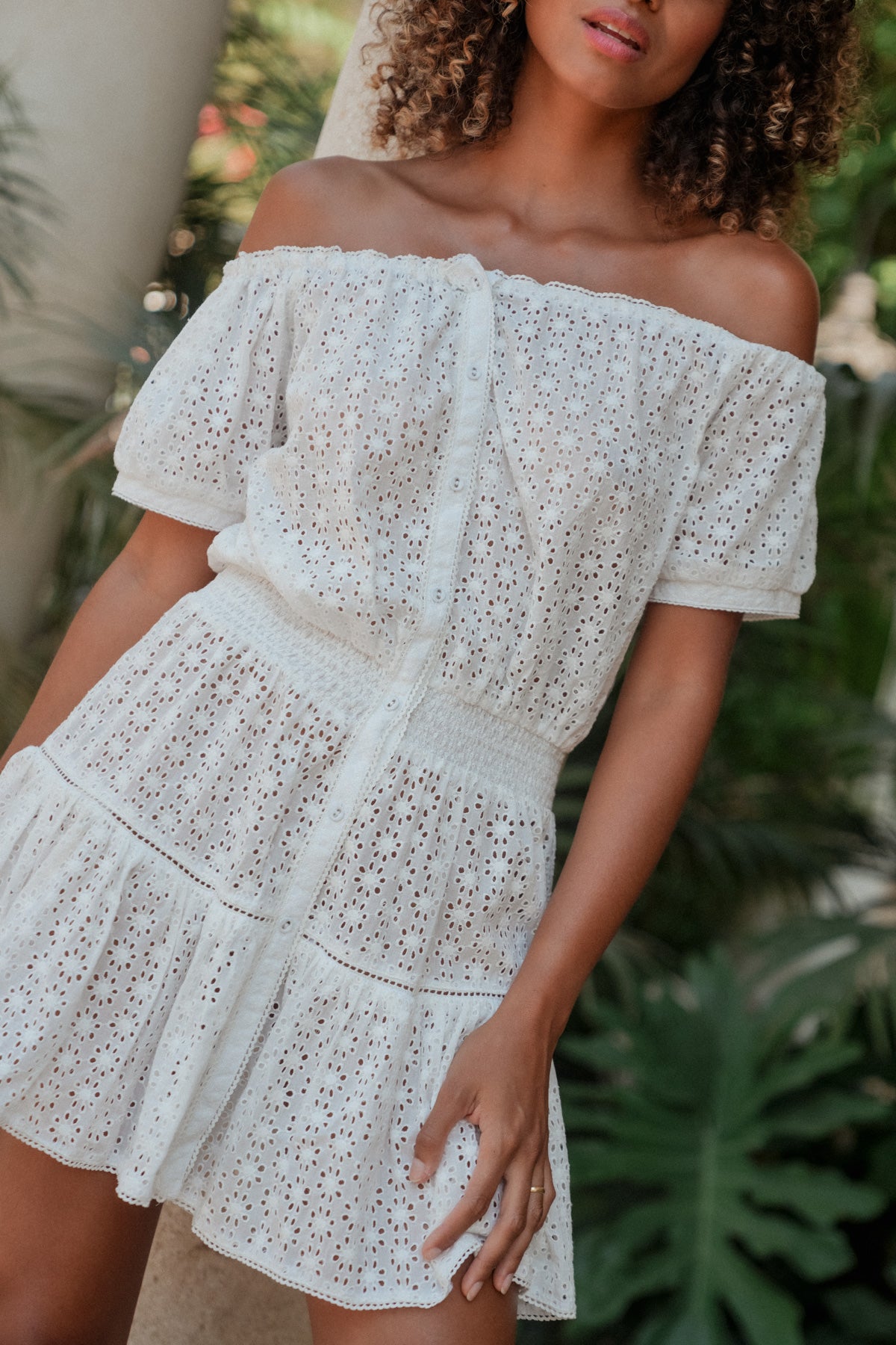Sacha Embroidered Dress White