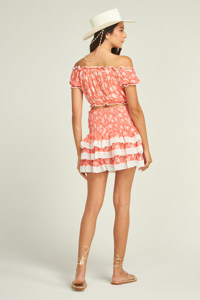 Ashley Flower Top Coral