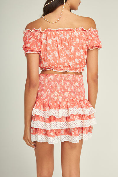 Ashley Flower Top Coral