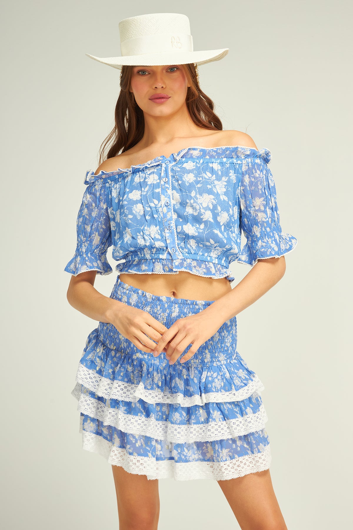 Anastasia Flower Skirt Blue