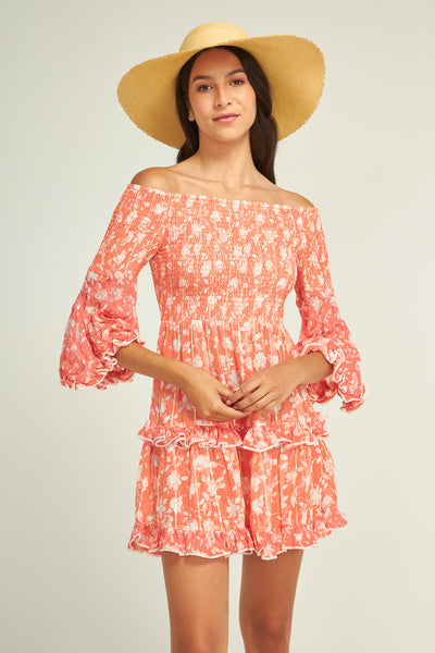 Nikky Flower Dress Coral