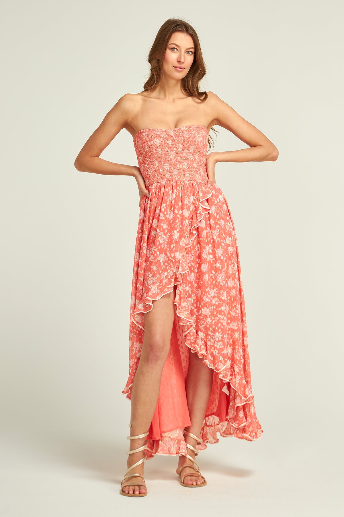 Marley Flower Dress Coral