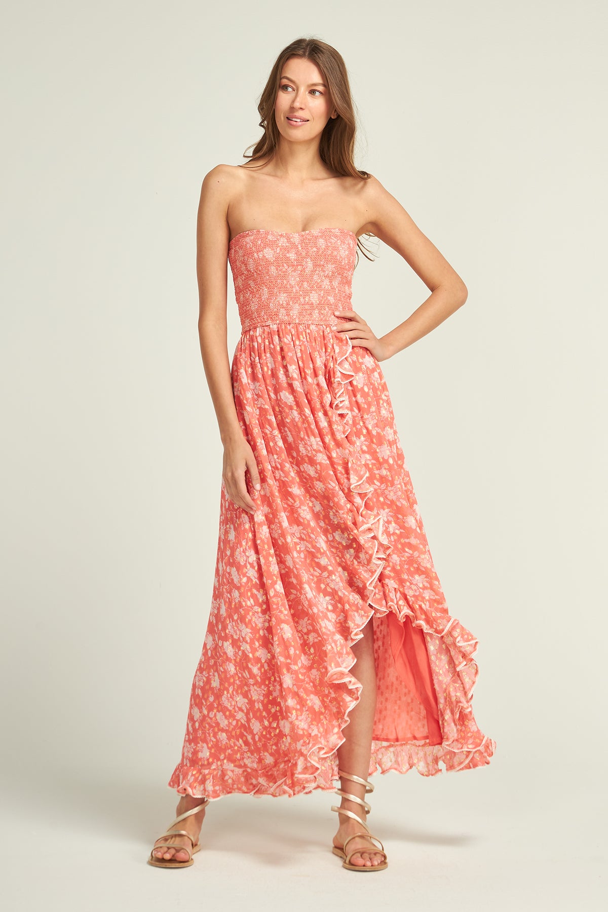 Marley Flower Dress Coral