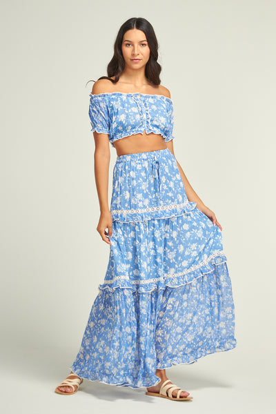 Syracuse Flower Skirt Blue
