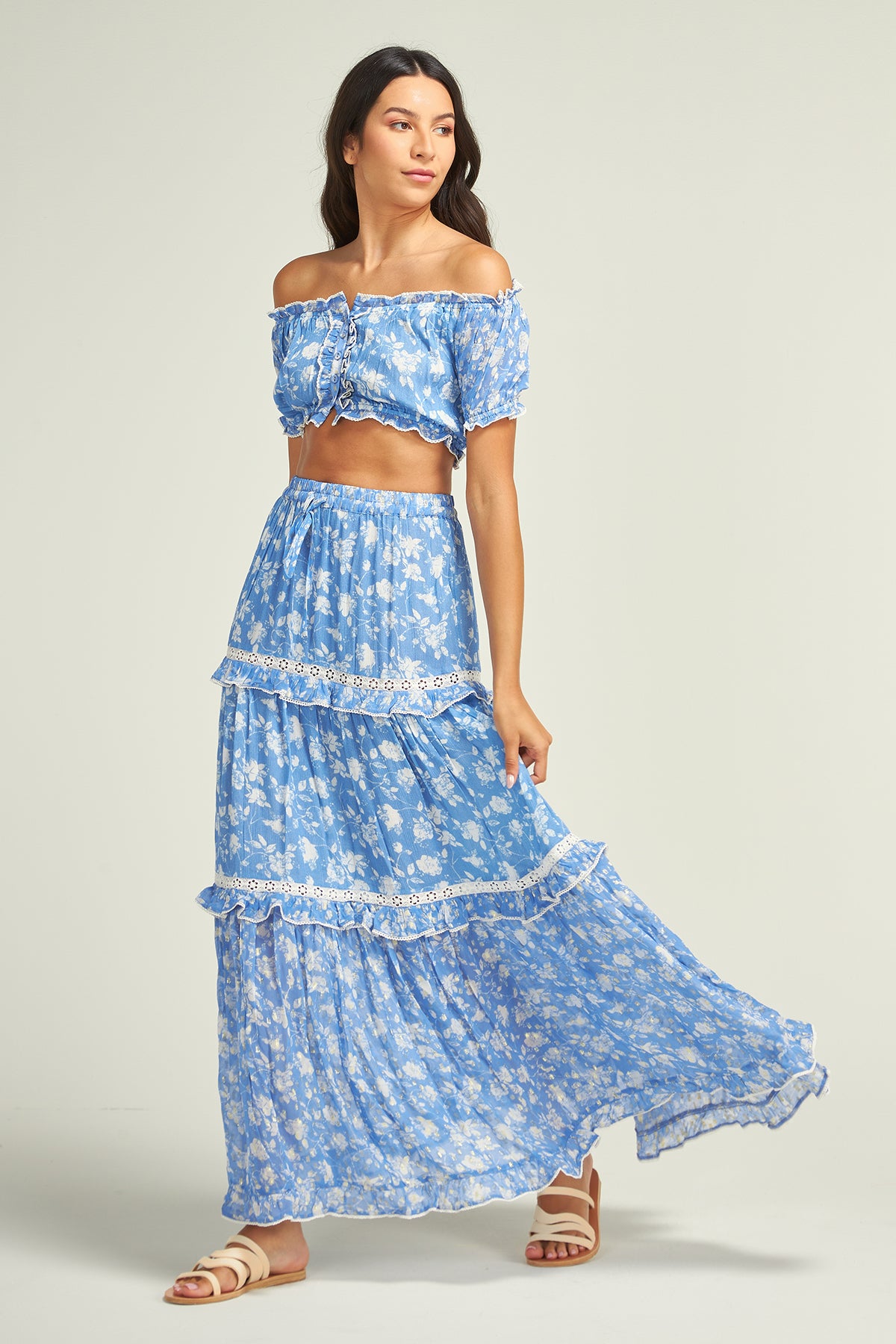 Syracuse Flower Skirt Blue