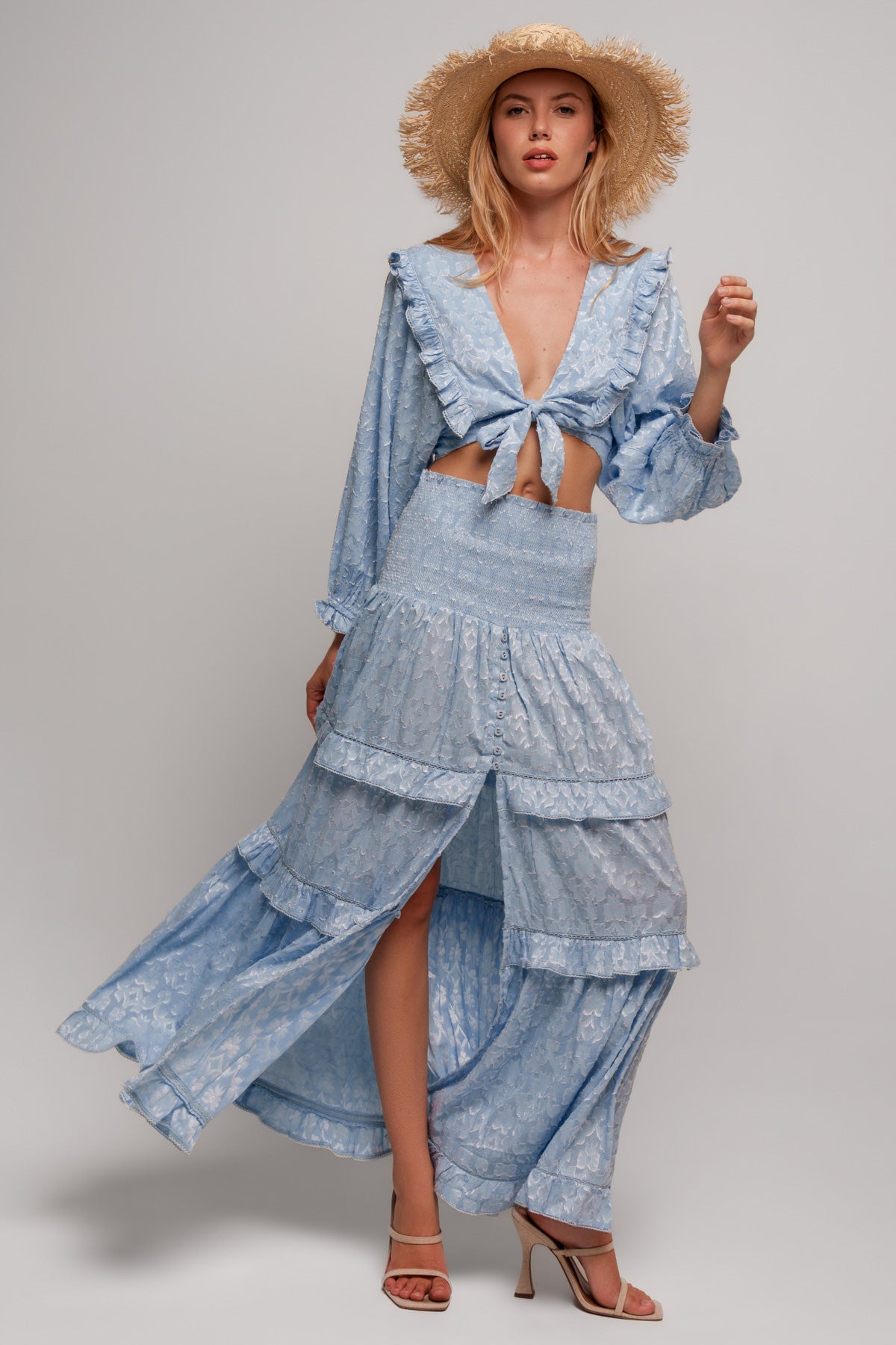Jupe Antonella Jacquard Bleu