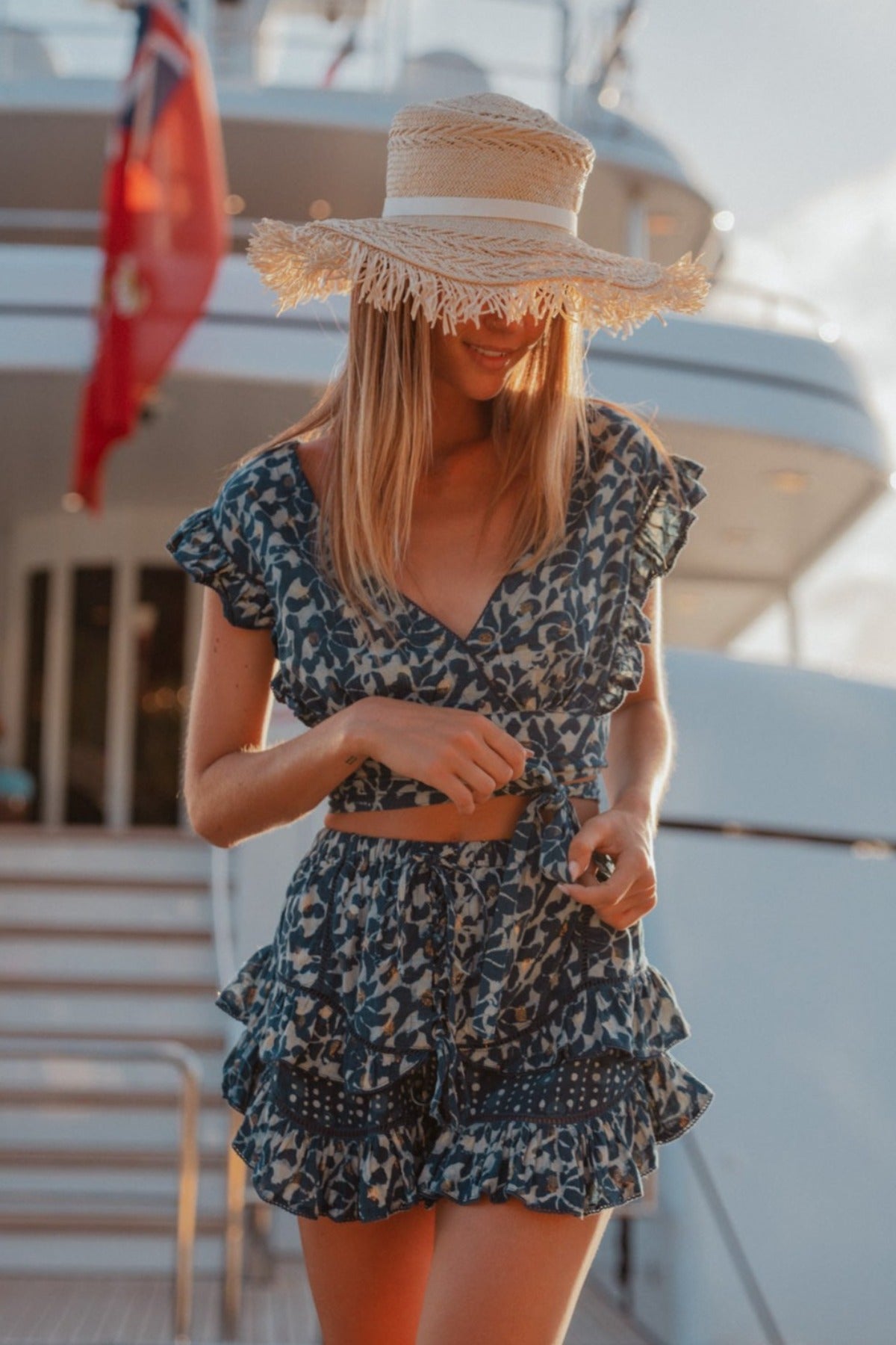 Venus Lurex Skirt Indigo