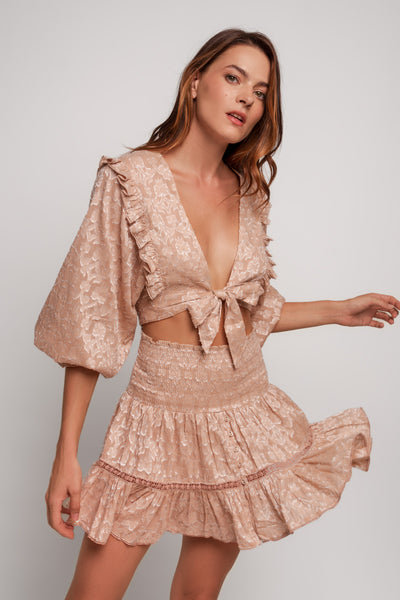 Top Camelia Jacquard Tan