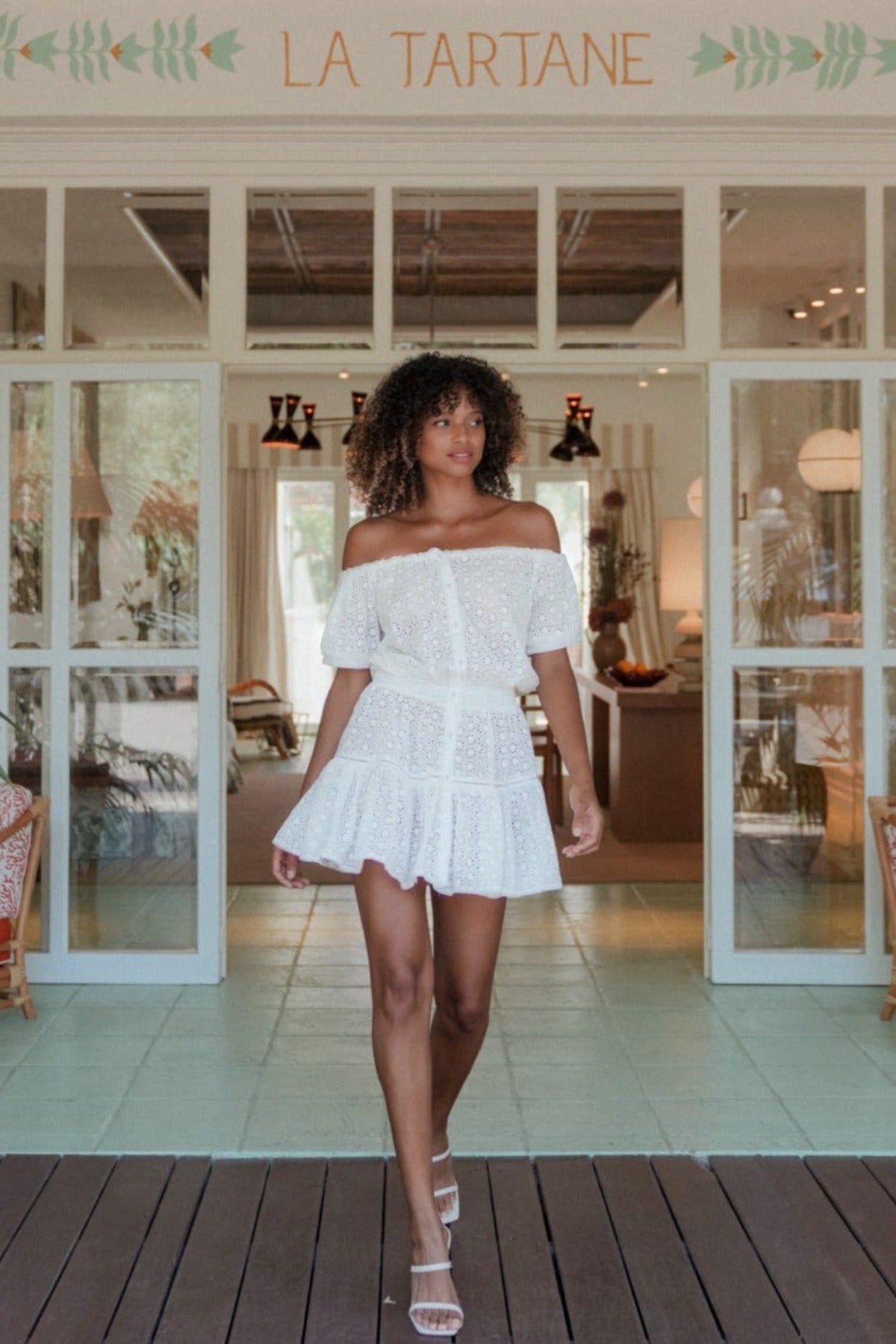Sacha Embroidered Dress White